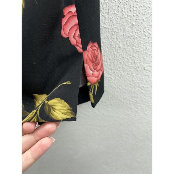 Womens Handmade Shirt and Skirt Size Unknown Black Floral Short Sleeve Button Up - Picture 5 of 14